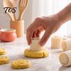 Easy Cleanup Dough Press 9PCS Round Double-Ended Pastry Mold, Hand-Press Mooncake Spiral And DIY Maker Petal Edge Design, Detachable Decorative