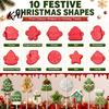 Christmas Cookie Cutter Set 10 Pairs Set, Biscuit Stamp Mold with Pop Sticks, Gingerbread DIY Lollipop Cake Making Kit Man Tree House Kit, Festive