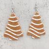Snowflake Polka Dot Cookie Print Christmas Tree Acrylic Earrings