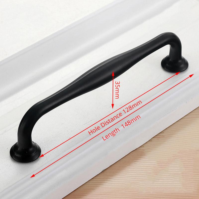 KAK 10PCS American Style Black Cabinet Handles Solid Aluminum Alloy Kitchen Cupboard Pull Drawer Knobs Furniture Handle Hardware