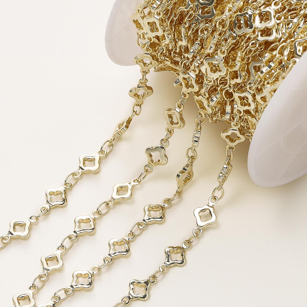 1Meter 5.5MM 14/18K Gold Plated Brass Rhombus Chain For Jewelry Making DIY Necklace Bracelets Chain Jewelry Making Supplies