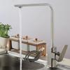 Square Kitchen Faucets 360 Degree Rotation Hot and Cold Water Taps Deck Mounted Mixer Tap Stainless Steel for Household Basin