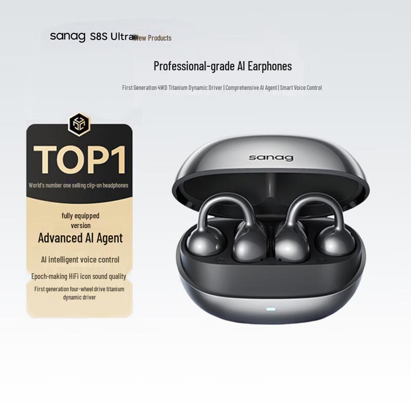 

SANAG S8S Ultra Clip-On Wireless AI Translator Headset