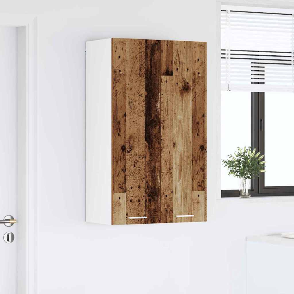 Hanging Cabinet with Door Rustic Wood Finish 60 X 31 X 100 Cm Engineered Wood