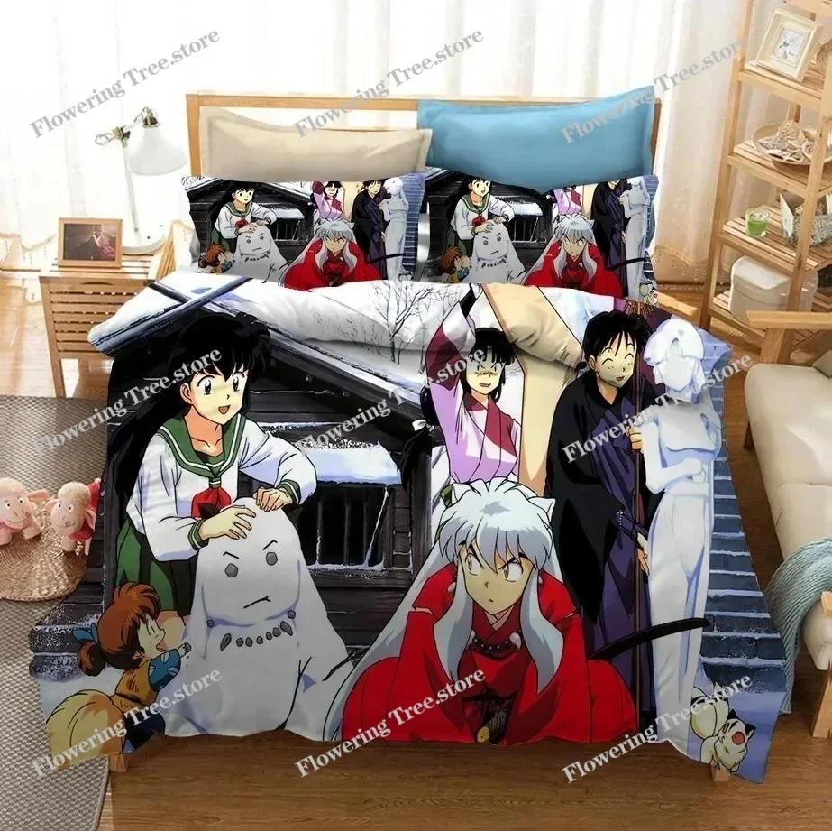 New 3D Printed Anime Inuyasha Duvet Cover Sesshoumaru Bedding Set Double Twin Full Queen King Adult Kids Bedclothes Quilt Cover
