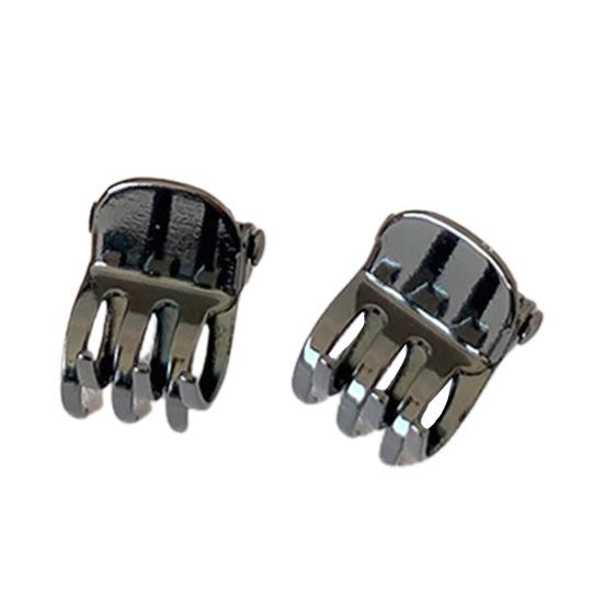 

2Pcs Mini Hair Clips Crossing Teeth Non-Slip Cute Mini Non-Slip Bang Hair Claws Hair Accessories сірий