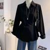 Strappy Waist Cinched Long Sleeved Shirt for Women In The Autumn Designed for Commuting Korean Style Top
