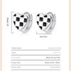 Chessboard Grid Love Earrings High -level Sensor Ear Buckle Black and White Plaid Tick Temperament Temperament