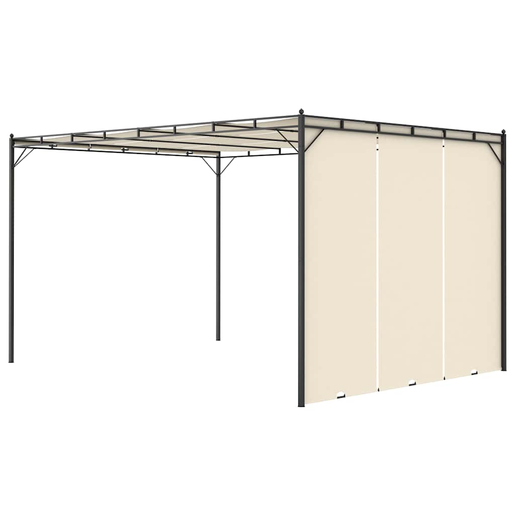 vidaXL Gartenpavillon mit Seitenvorhang 4x3x2,25 m Creme