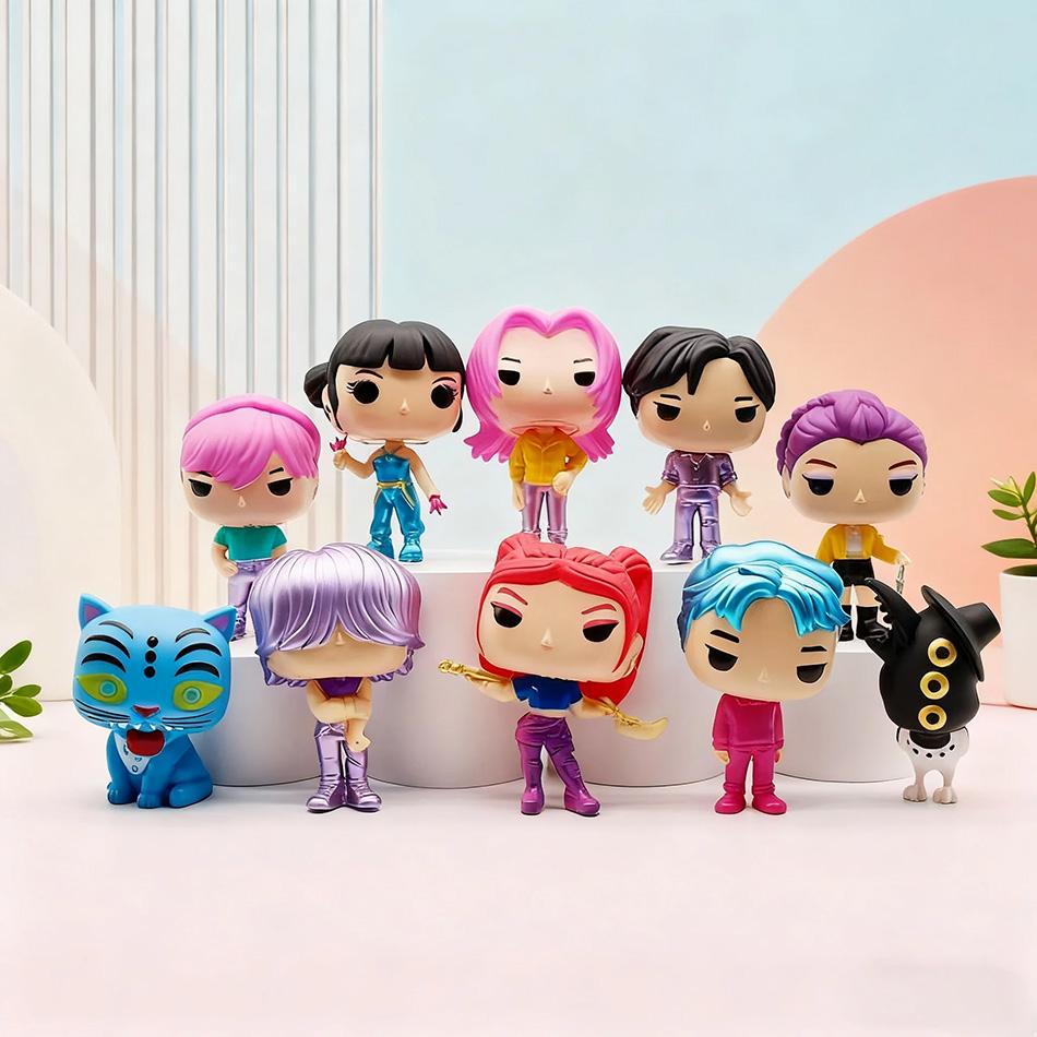 10pcs Anime Kpop Demon Hunters Derpys Tiger Ranimeumi Mira Zoey Sussy PVC Action Figure Toy Anime Figurine Doll For Fans Gift