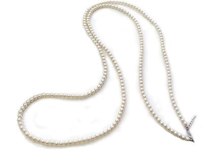 [Your and My Jewelry Box] Designer Faux Pearl 6mm Bead 140cm Long Necklace Made In Japan