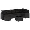 VidaXL Salon de jardin 8 pcs avec coussins noir résine tressée 3219275