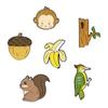 Little Monkey Woodpecker Mini Banana Shape Enamel Lapel Pin Cartoon Metal Brooch Jewelry For Women Men Hat Backpack Bags Badge P