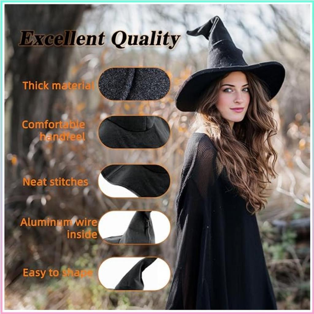 Halloween Costume, Witch Pointed Hat, Black, Witch Hat, High Quality, Halloween, Witch Decorative Hat