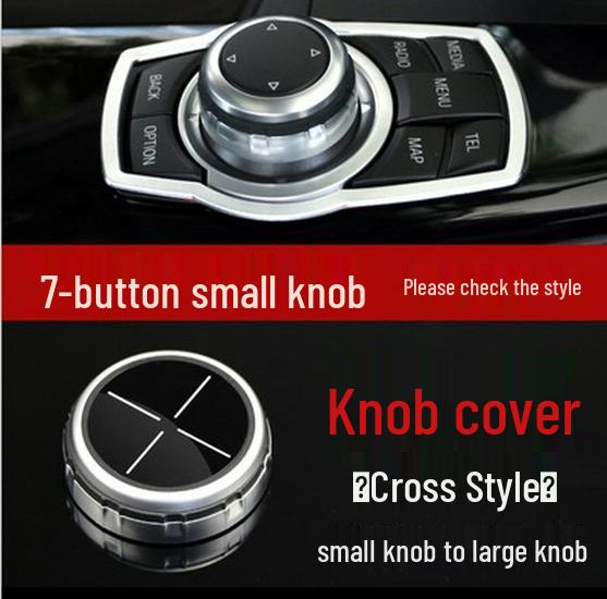 3, 5, 7 Series Large Knob Cover: Interior Multimedia Button Decorative Sticker