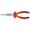 KNIPEX 200mm 1000V Insulated Bent Snipe Nose Pliers with Cutter - Professional Chrome-Plated Vanadium Steel Industrial Hand Tool