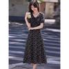 French Romantic Floral V-Neck A-Line Midi Dress