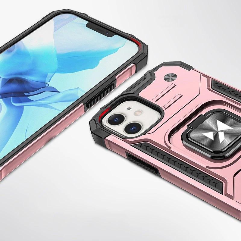 Wozinsky Ring Armor Pancerne Hybrydowe Etui Pokrowiec + Magnetyczny Uchwyt Iphone 12 Mini Różowy