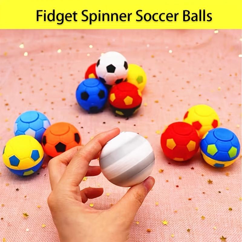 Mini Soccer Fidget Spinner Ball 1pc, Finger Stress Relief Toy, Party Prize Gift Bag Filler, Classroom Reward for Kids