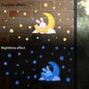 Sticker Mural Lapin de la Lune Bleue Luminescent - Auto-adhésif PVC pour Décoration de Chambre à Coucher ou Bureau
