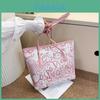 Schattige Canvas Tote Bag met Graffiti en Ritsvak voor Dagelijks Gebruik