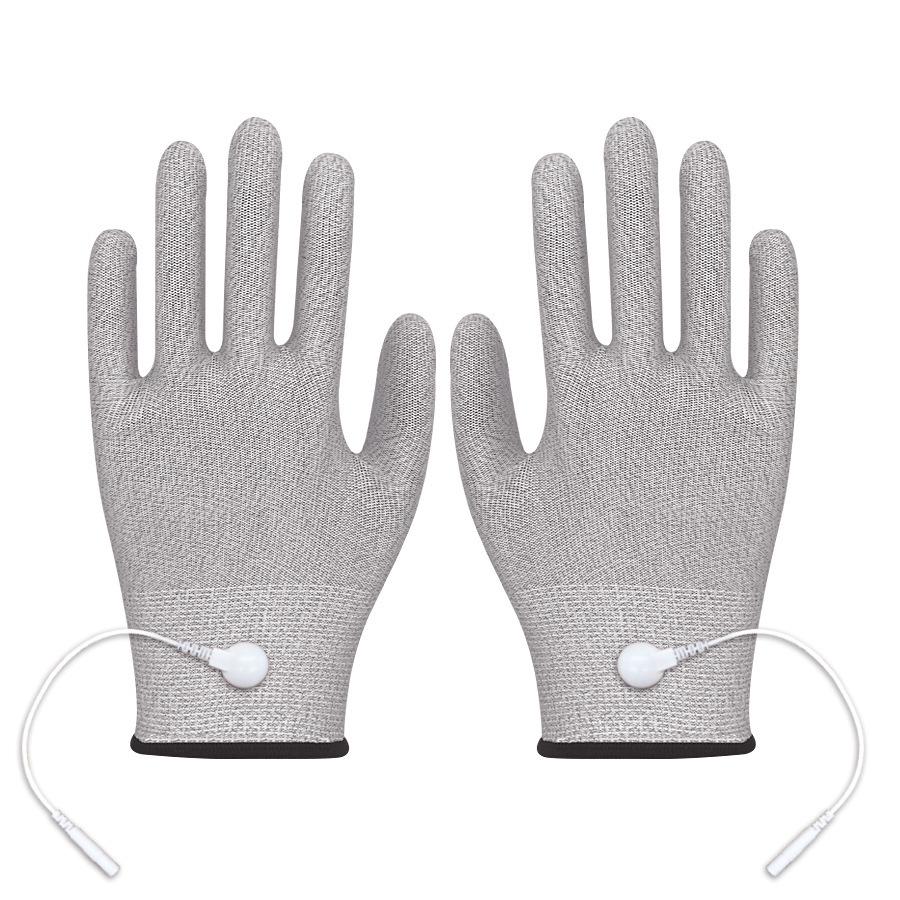 Silver Fiber Microcurrent Massage Gloves for Beauty & Physiotherapy