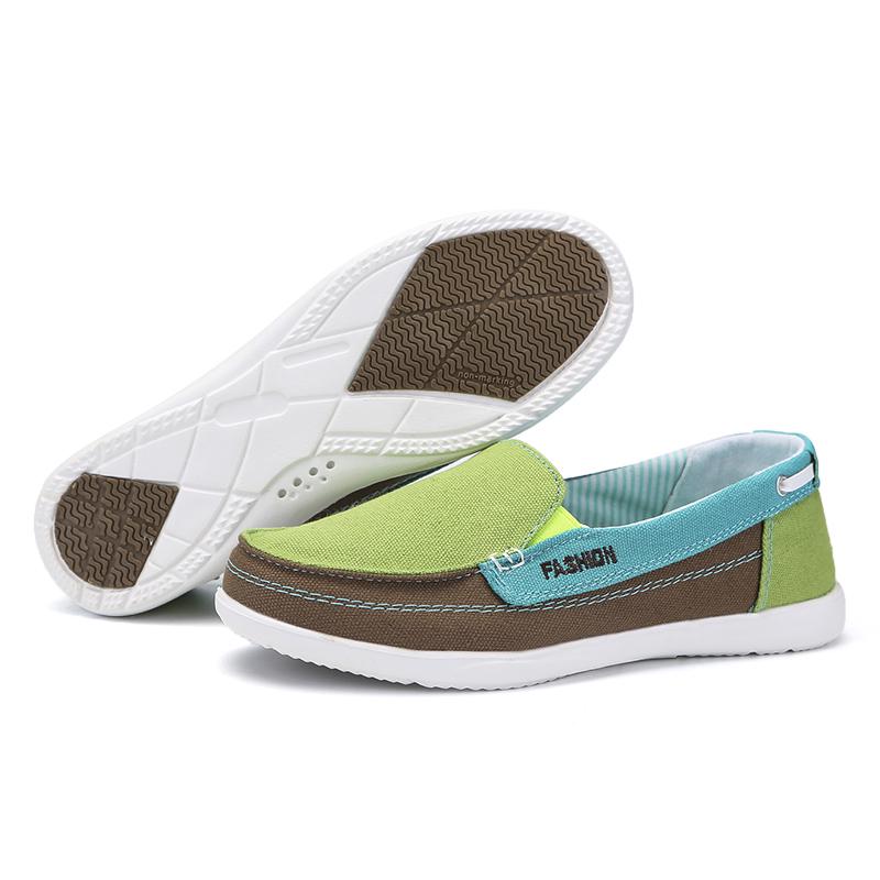 Mode Frauen Leinwand Freizeitschuhe Loafers Slip On Driving Schuhe Mokassins Frauen Wohnungen Schuhe