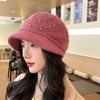 Elegant Winter Knitted Bucket Hat for Middle-aged Women Thickened Warm Beanie Mother's Gift Basin Cap