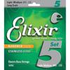 Elixir Nanoweb 14782 - Jeu De Cordes Basse 5 Cordes - 45-135