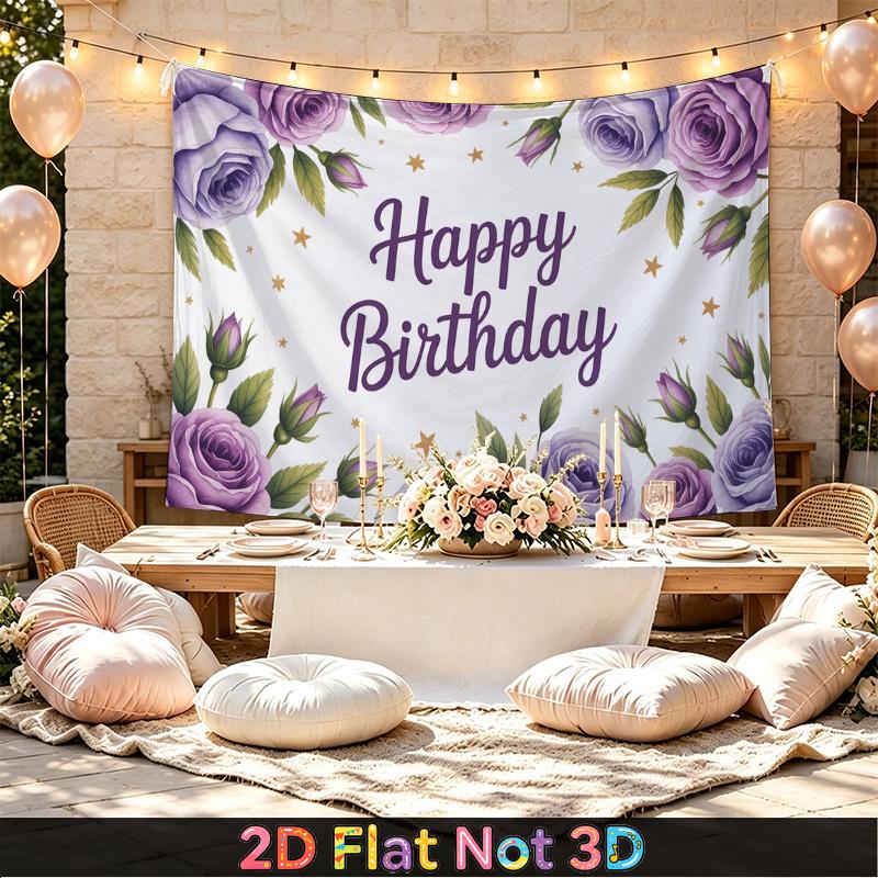 Red Floral Photography Backdrop 1pc - Wall Hanging Decor