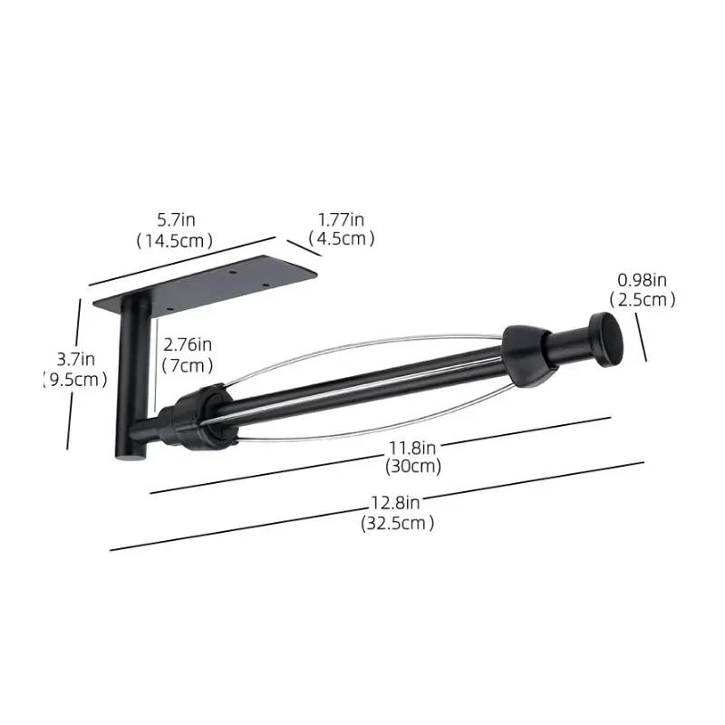 

Держатель для бумажных полотенец - одноручный настенный держатель для бумажных полотенец под шкафом с демпфирующим эффектом для кухни, ванной комнаты чёрный