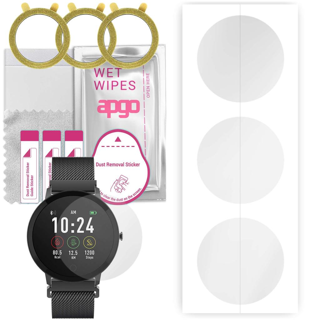 3x apgo Hydrogel Screen Protector pentru Forever ForeVive SB-320, Film Hydrogel, cu strat de poziționare, instalare ușoară