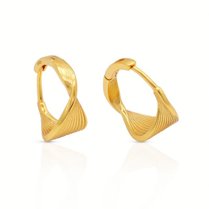 Chris April New Arrival 925 Sterling Silver Earring Torsion Lines Hoop Earrings for Women Hoop Earrings золотой