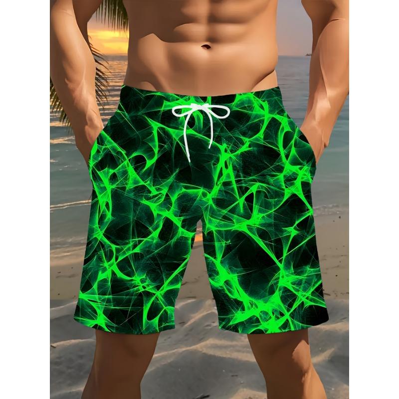 

Men s stylish printed beach shorts with geometric pattern print S