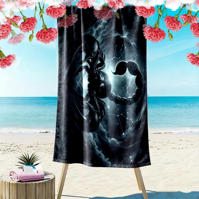 Dark Scorpion 2D Flat Print Beach Towel, Large Soft Quick Dry Towel for Beach Camping Swimming.MSTJ0918111