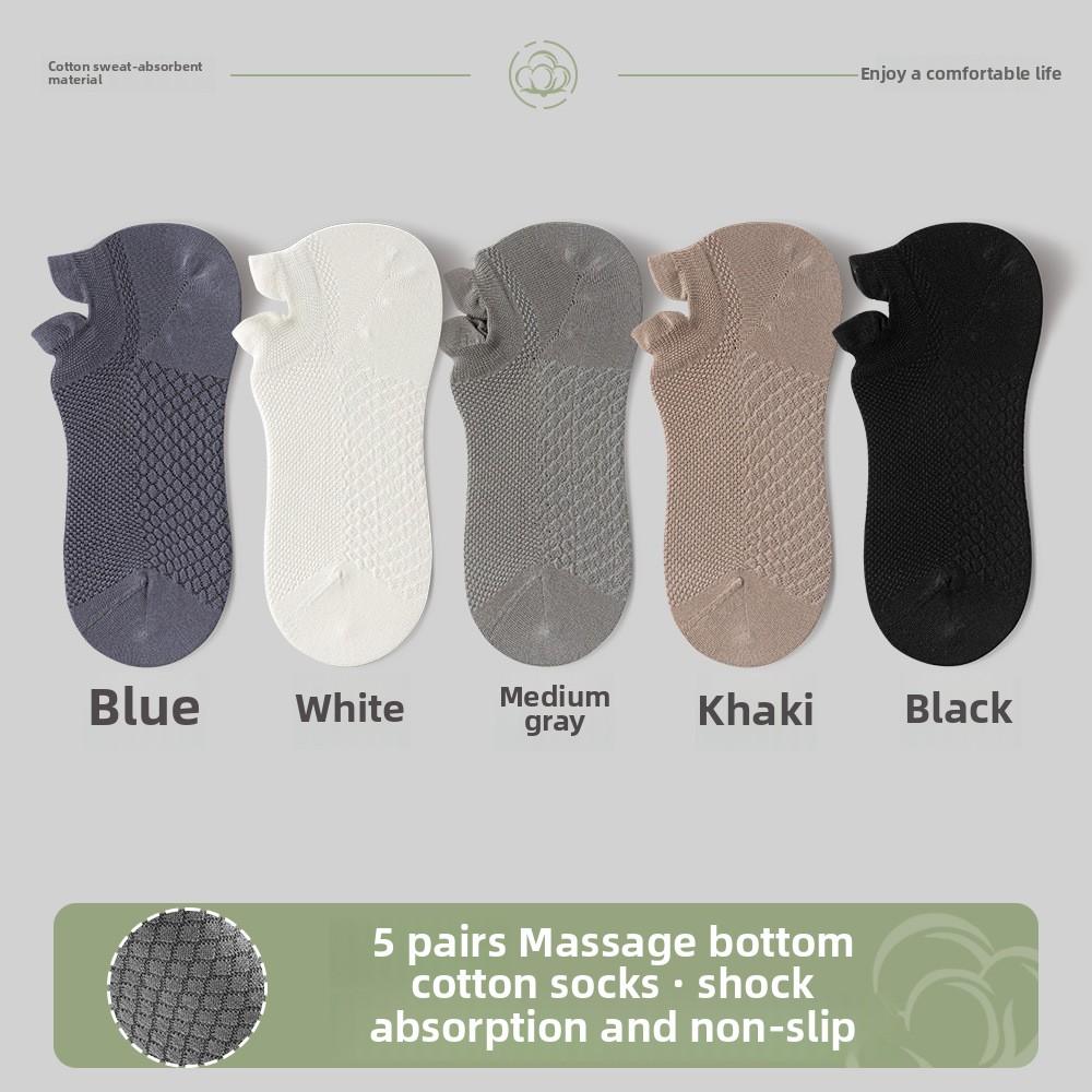 5 par męskich cienkich skarpetek typu stopki z czystej bawełny, oddychających, pochłaniających pot, antybakteryjnych 7A, na wiosnę i lato