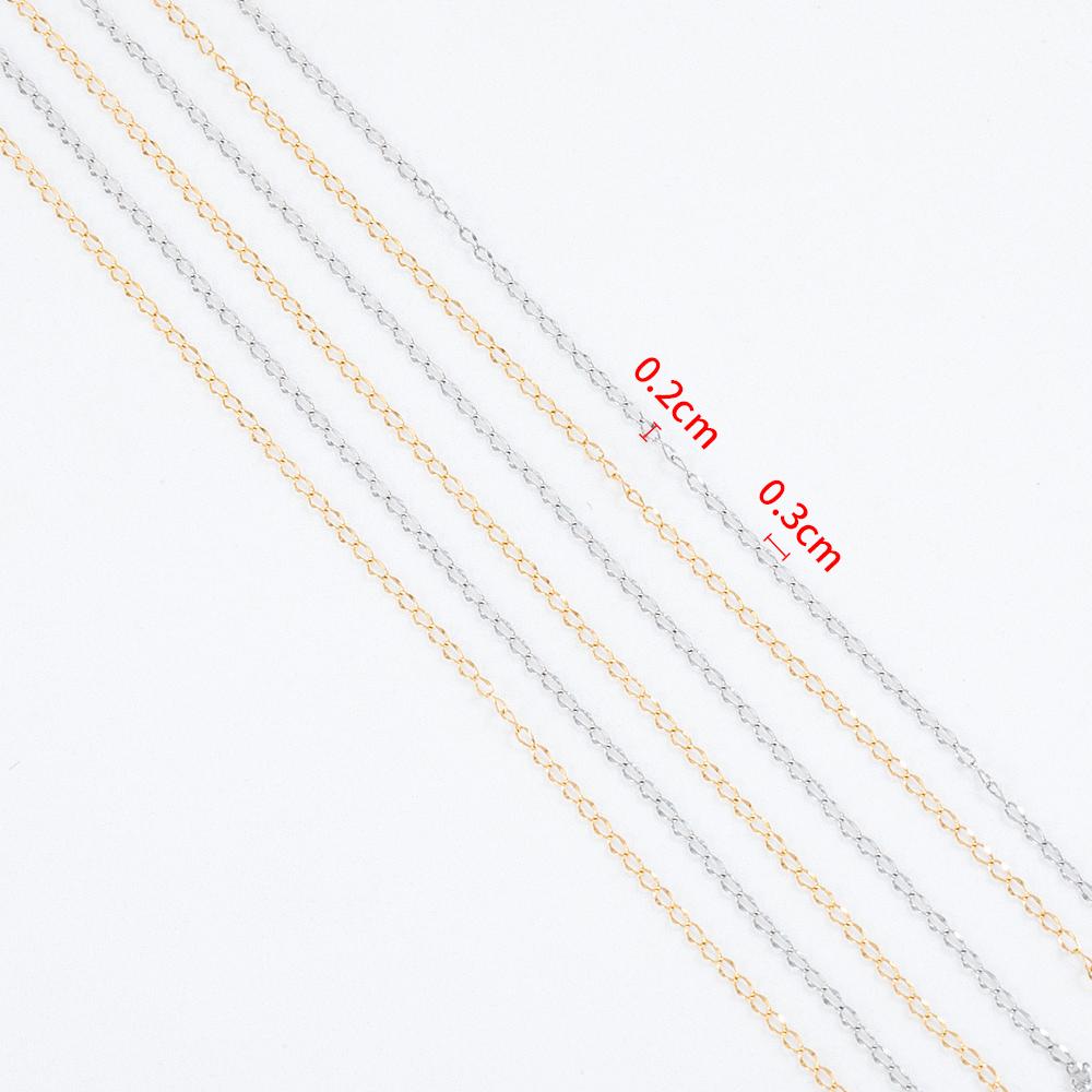 2M/roll Stainless Steel Thin Twist Chain 2mm Gold Color Silver Color Metal Link Chains for DIY Necklaces Bracelet Jewelry Making