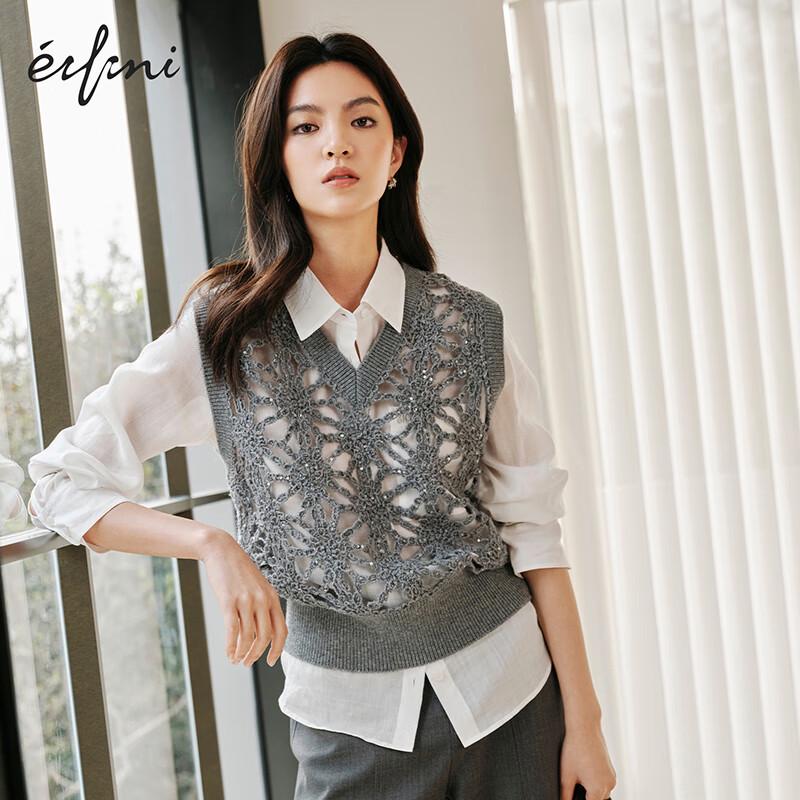 

Женский жилет eifini из мериносовой шерсти, ажурной вязки M