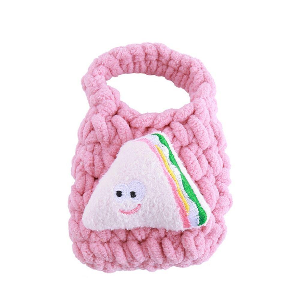 Plush Crochet Earphone Knitted Bag Hamburg Portable Coin Purse Mini Knitted Handbag  Little Gift