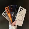 For Magsafe Magnetic Phone Case for Samsung Galaxy S26 Plus S25 S24 S23 Ultra Large Window Frosted Shockproof Protective Cover