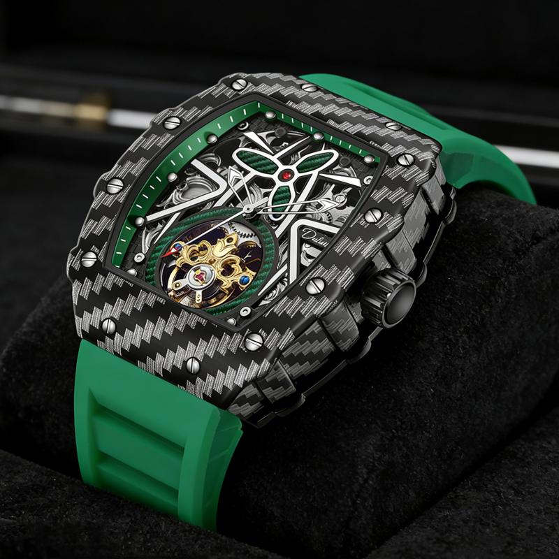 Sporty Style Tourbillon Men Watch Luxury Large Dial Waterproof Luminous Wristwatch Military Automatic Mechanical Men's Watch
