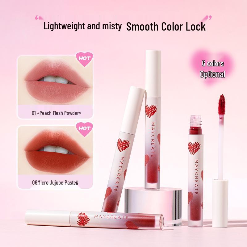 KINEPIN Velvet Matte Lightweight Long-Lasting Lip Glaze - Non-Stick Cup Pigmented Lipstick