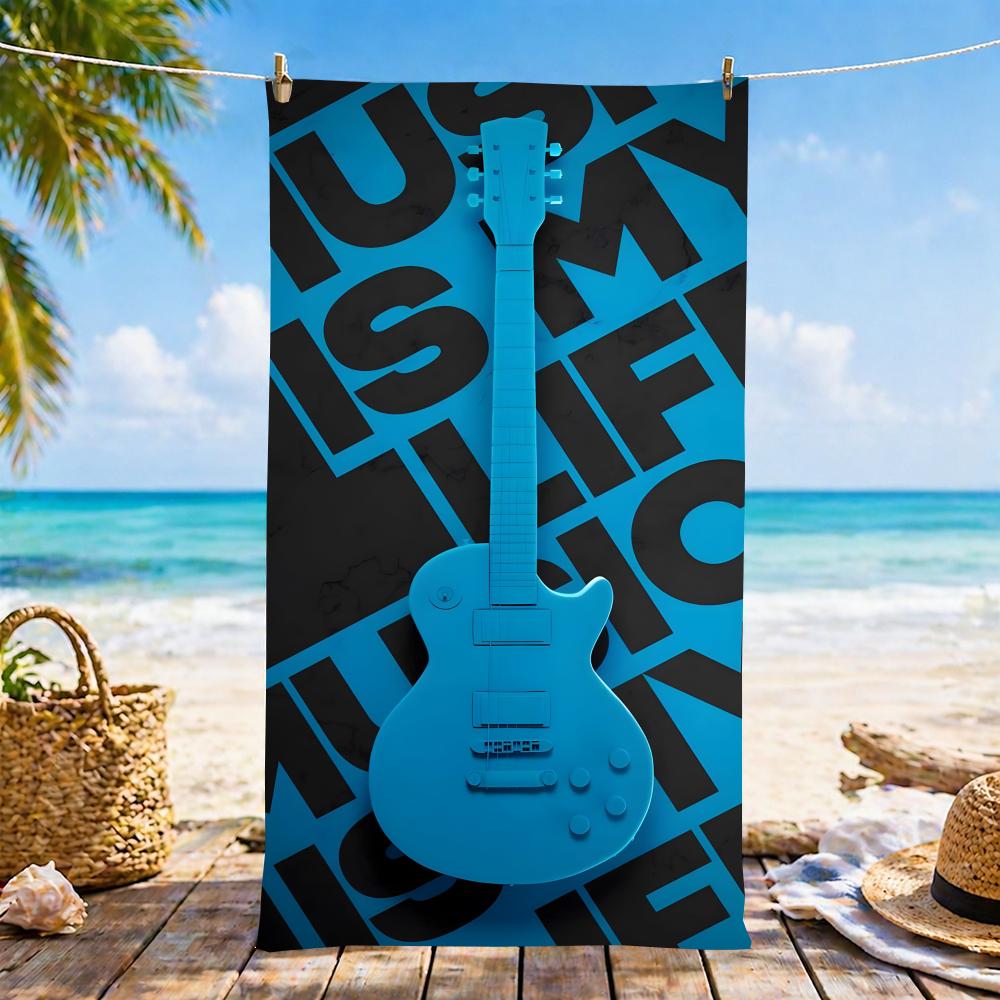 E-Espguitars-S Towel Microfiber Beach Towel, Quick-Dry, Sand-Free, Ultra-Fine Fiber, Super Soft.