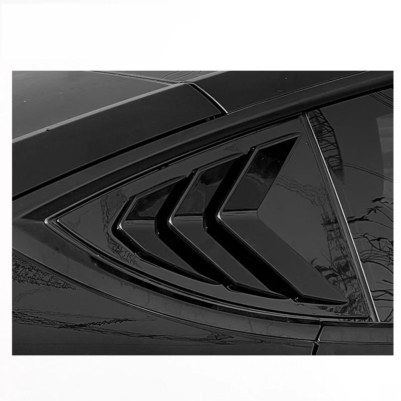 Carbon Fiber Car Rear Window Triangle louver shutter Trims For tesla MODEL Y Interior Accessories hybrid auto Baking black