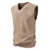 Gilet Cardigan Senza Maniche in Maglia Casual da Uomo con Scollo a V