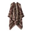 Womens Oversized Knit Shawl Wrap Scarf Ethnic Warm Fleece-Like Cape Travel Winter
