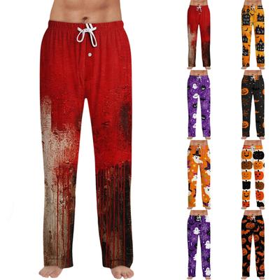 Men's Halloween Print Drawstring Pants