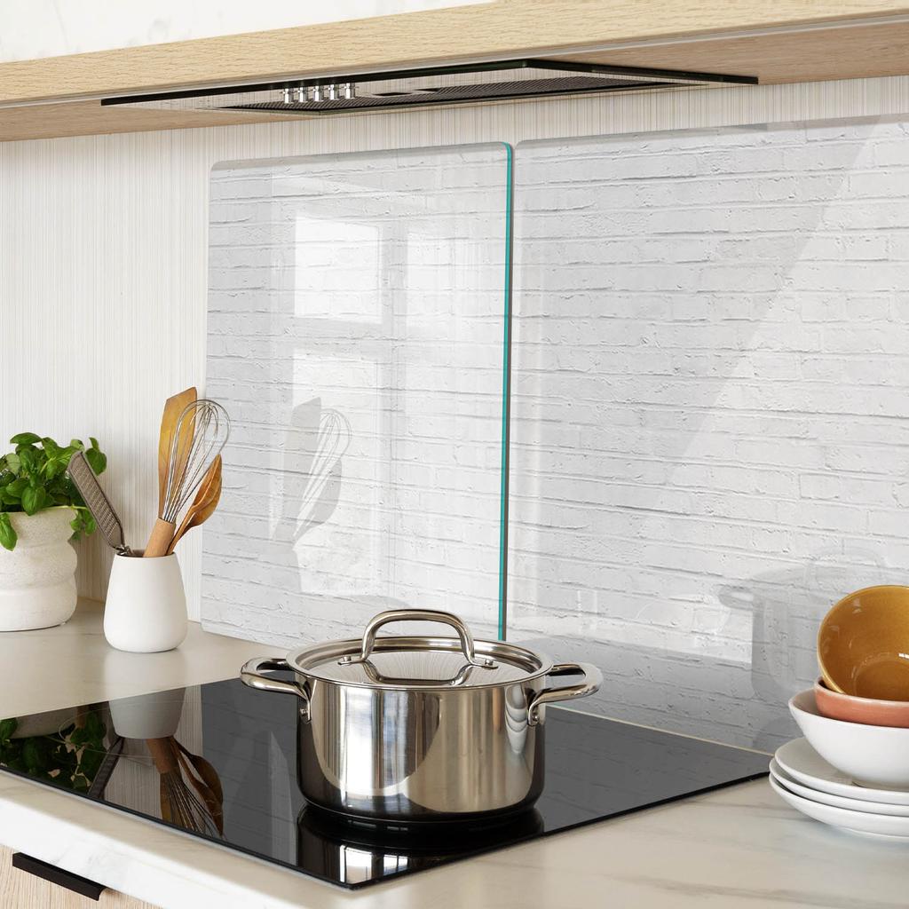 Glass Kitchen Serving Boards With Graphics Brick Wall 2X40X52 Cm