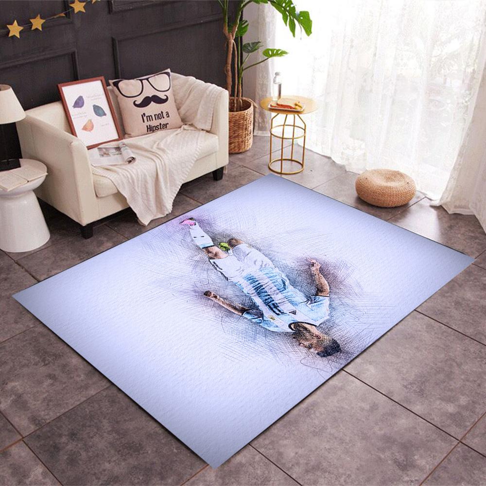 Dynamic Soccer Action Floor Mat Perfect for Bedrooms Kitchen Dining Room Dormitory Anti-slip Rug Office home decor Perfect Gift for Friends & Family