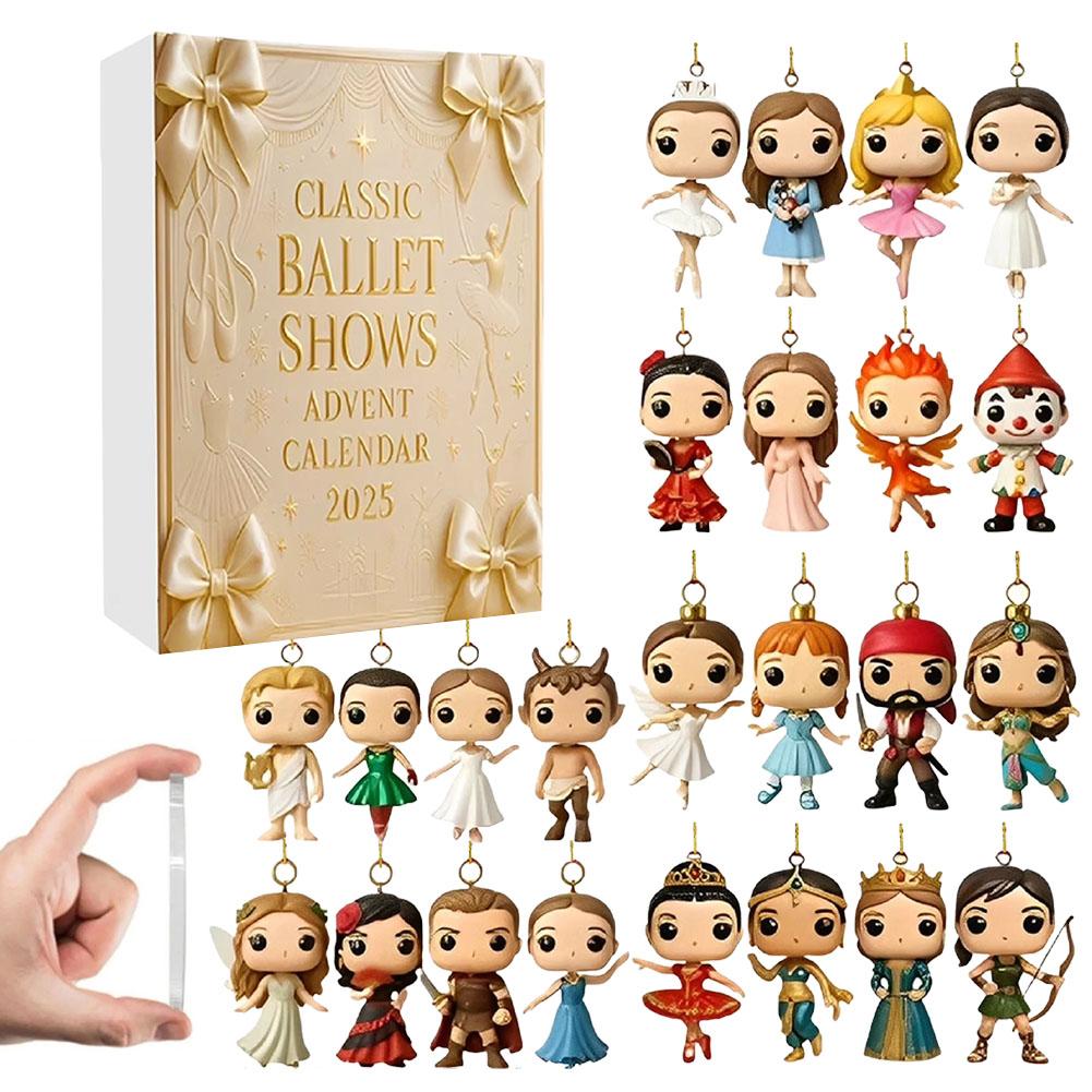

2025 Classic Ballet Shows Advent Calendar Ballet 2D Flat Acrylic Pendant Christmas Surprise Gift Blind Box Bright-colored
